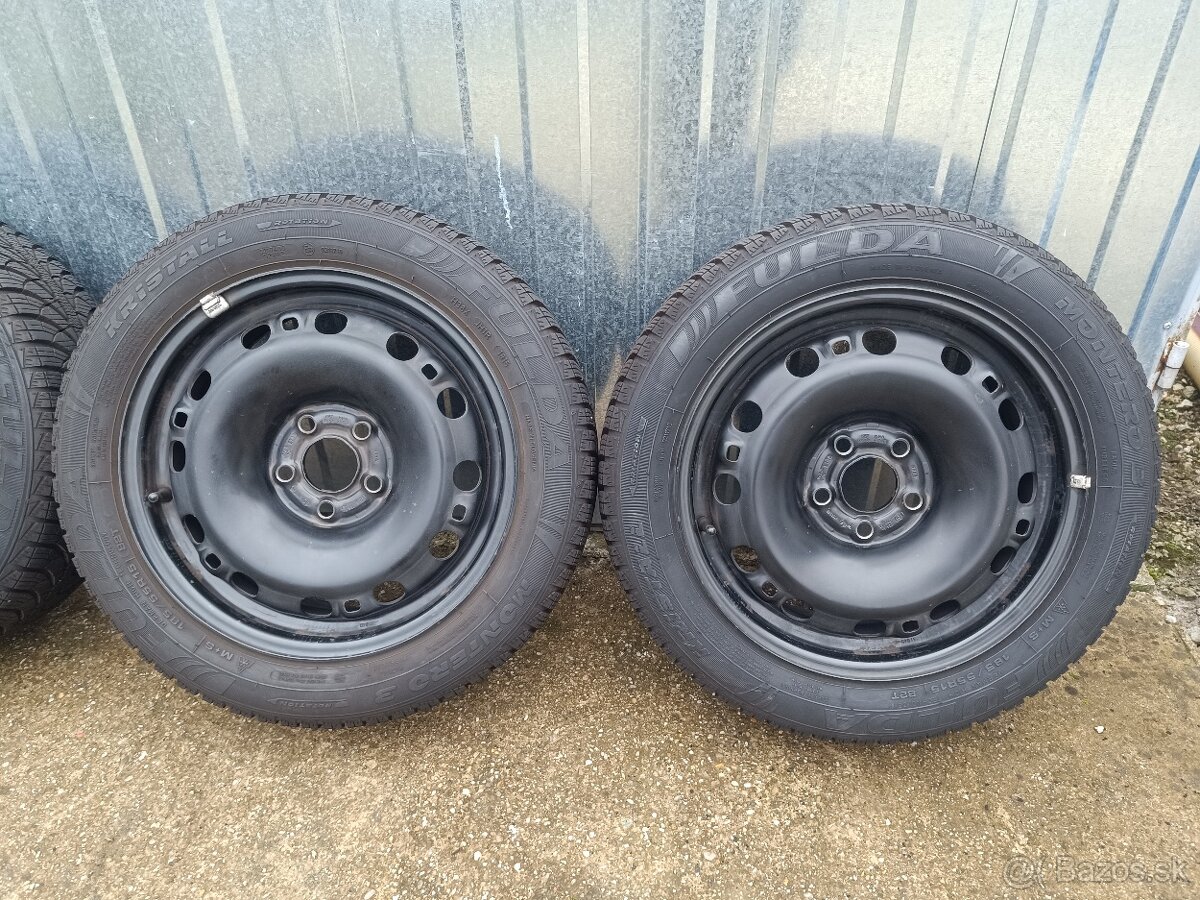 Plechové disky 5x100 R15 + zimné pneumatiky 185/55 R15 - 2