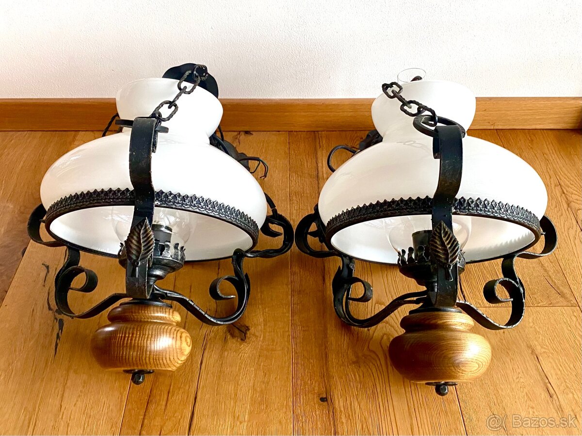 Staré krásné párové lampy ve stylu petrolejky - 2