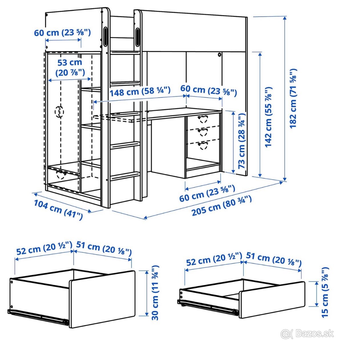 🛏️ Poschodová posteľ IKEA SMASTAD – praktická + štýlová 🔥 - 2