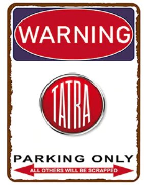 Plechová cedula /// Výstraha parkovanie len /// 30 X 20cm - 2