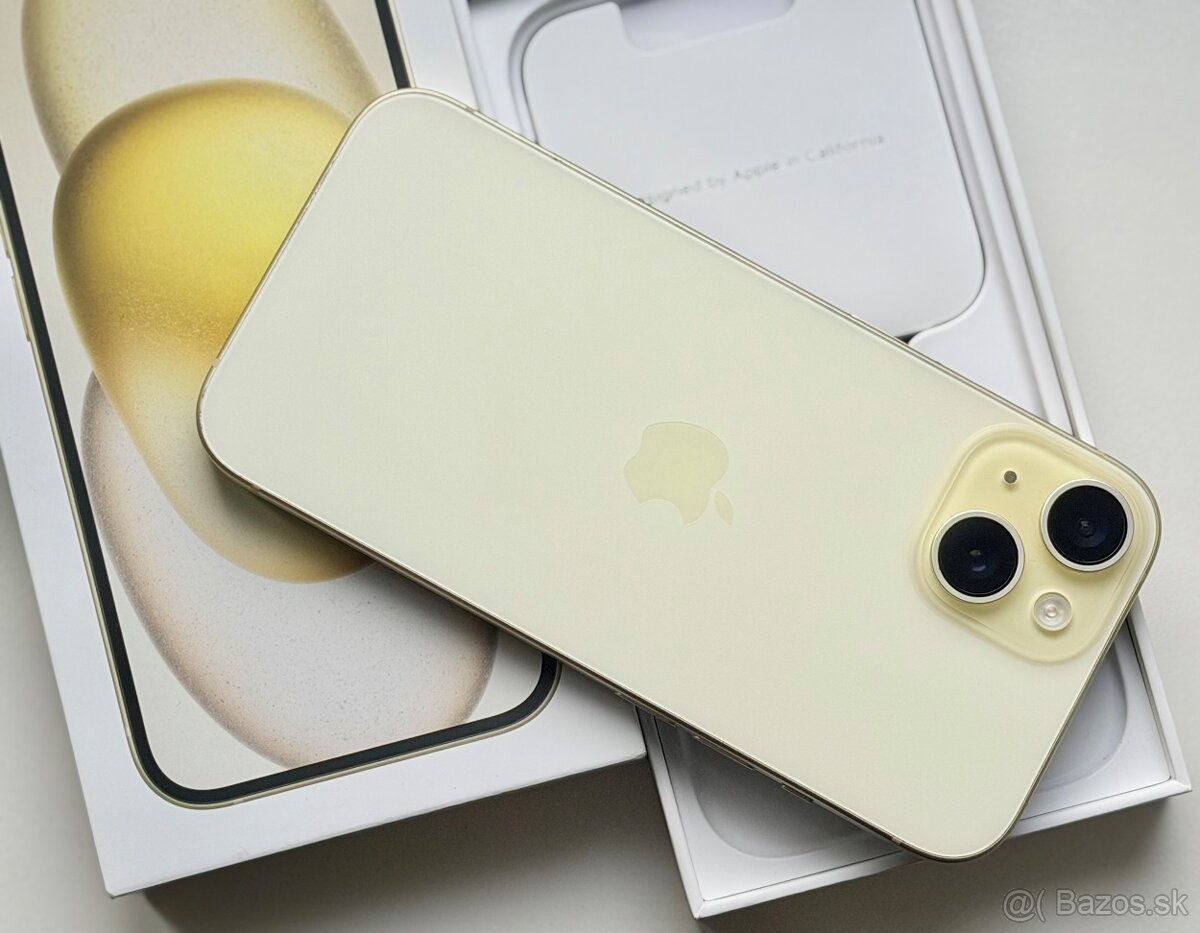 iPhone 15 Yellow BATERIE 100% TOP - 2