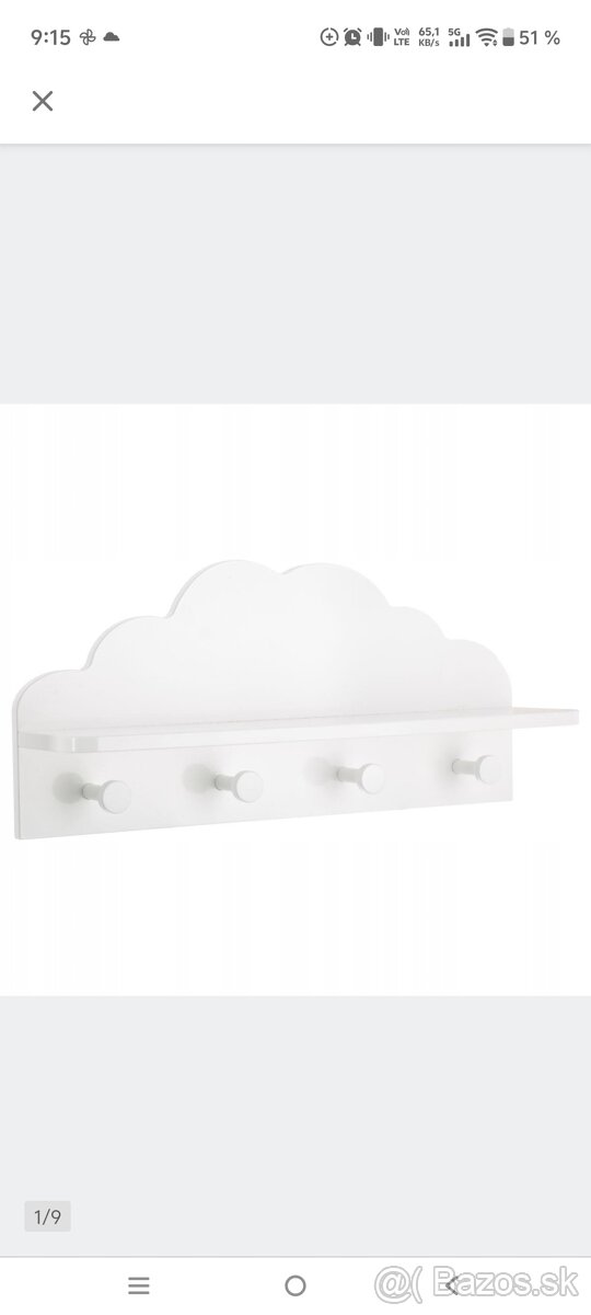 Polička so 4 vešiakmi - 2