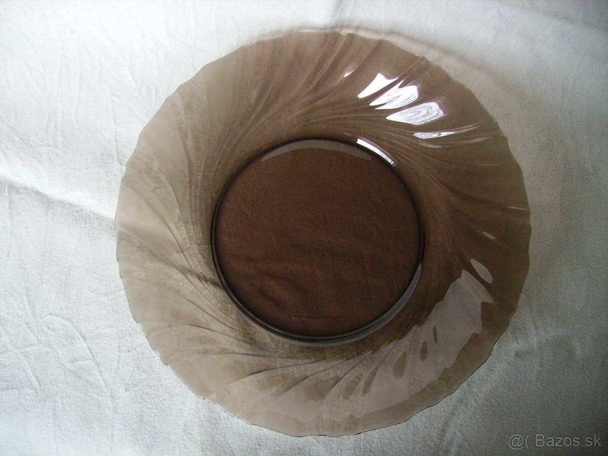 Veľká misa / tanier z dymového skla - 2