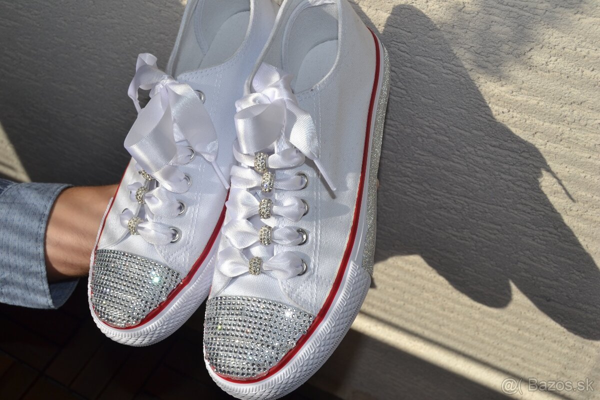 Svadobné tenisky Crystal, veľkosť 37 - 2