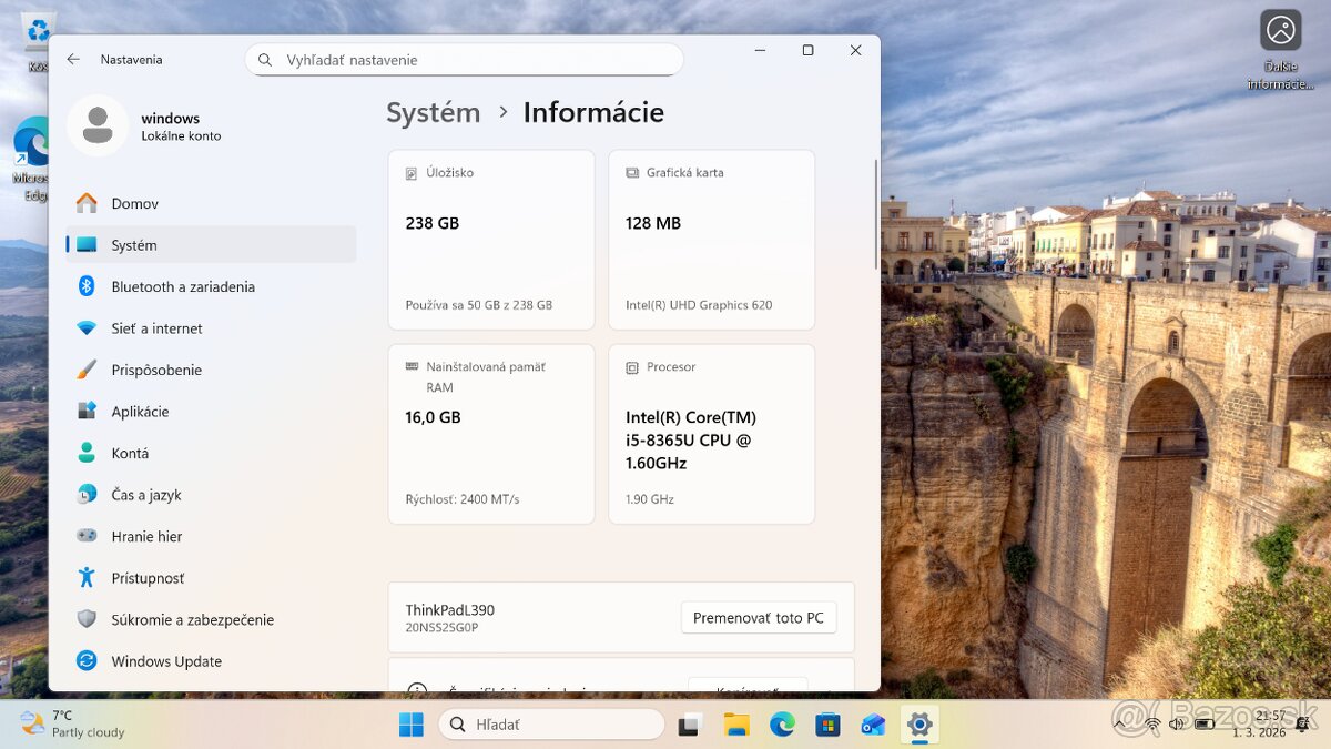 Notebook Lenovo ThinkPad L390 na predaj - 2