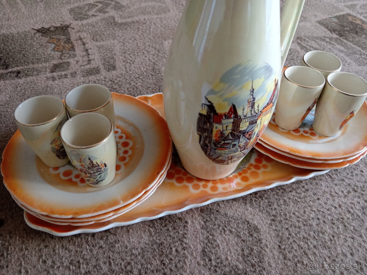 Porcelán, keramika, set pohárov, džbán, starožitnosti - 2