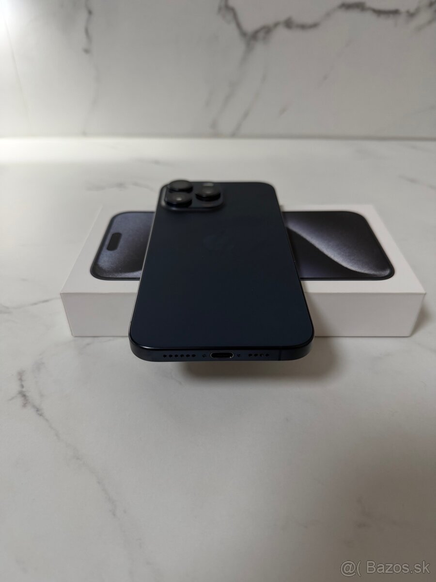iPhone 15 PRO Max 256GB blue titanium TOP stav - 2