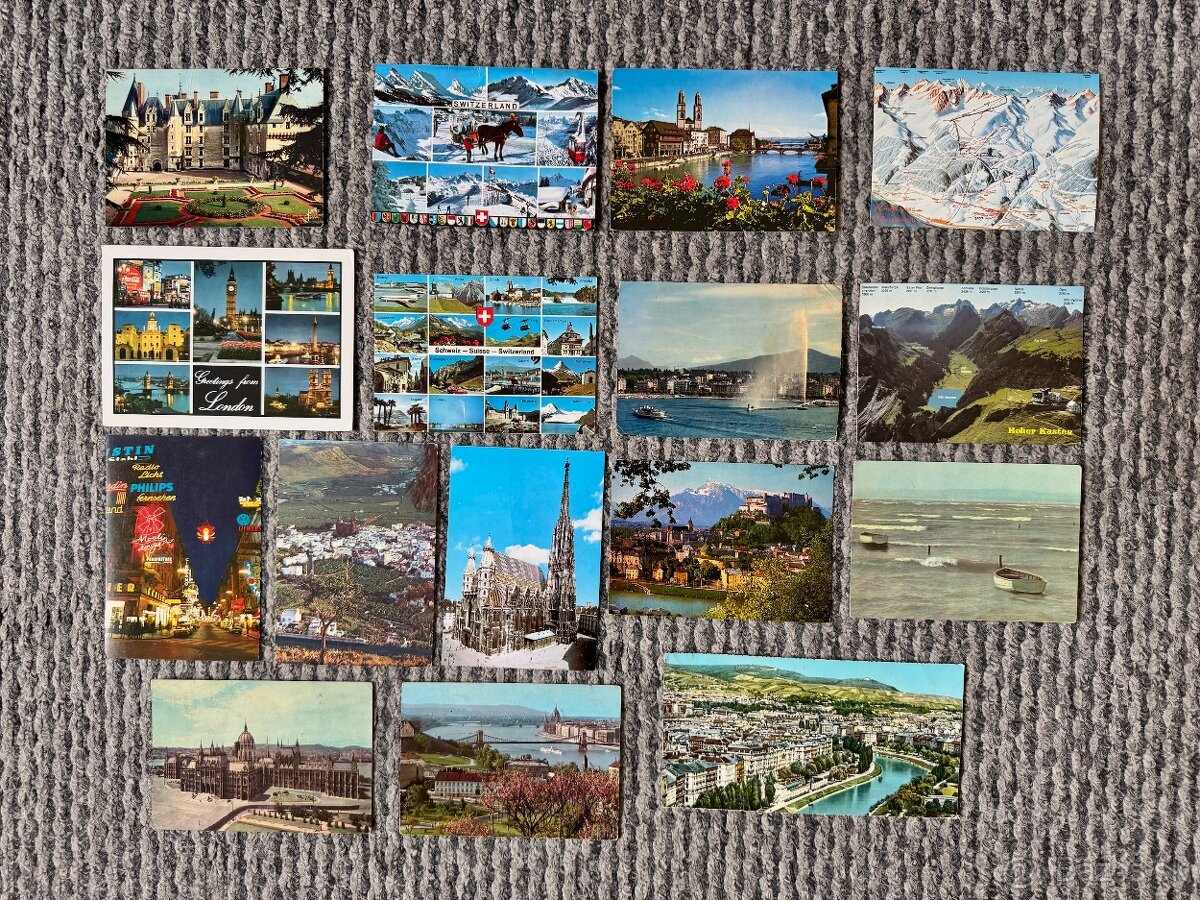 Retro pohľadnice Európa 95 kusov - 2