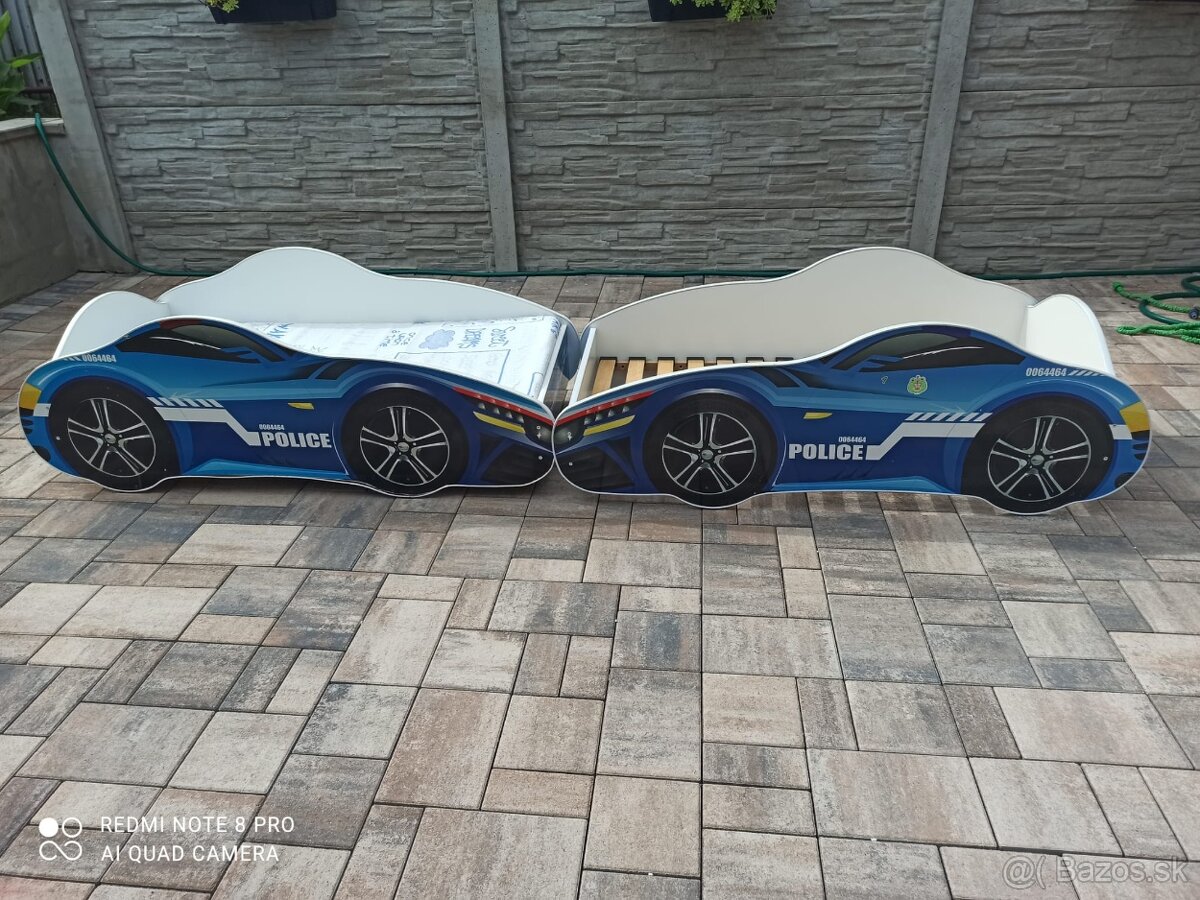 Detská posteľ auto policajné auto 70x140cm - 2