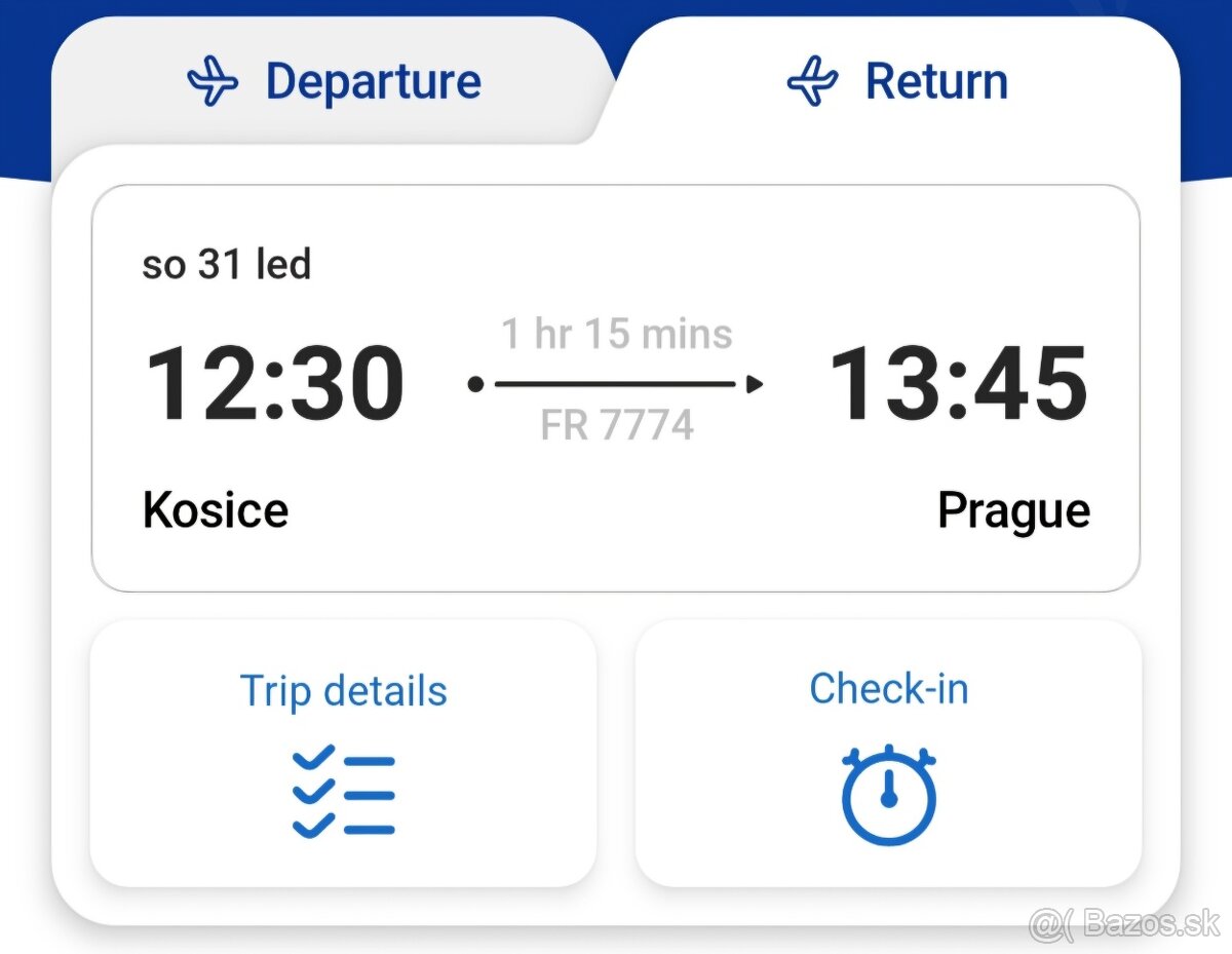 Letenky 20 € KE - PRG prebookujem na Vaše meno - 2