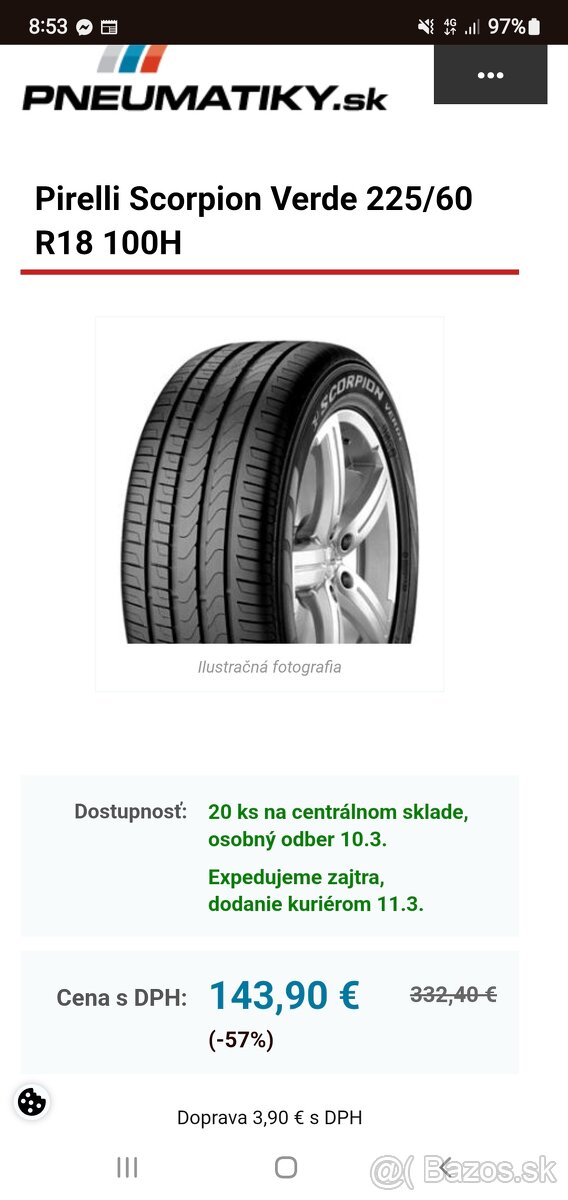 Pirelli Scorpion Verde 100H 225/ 60 r18 - 2