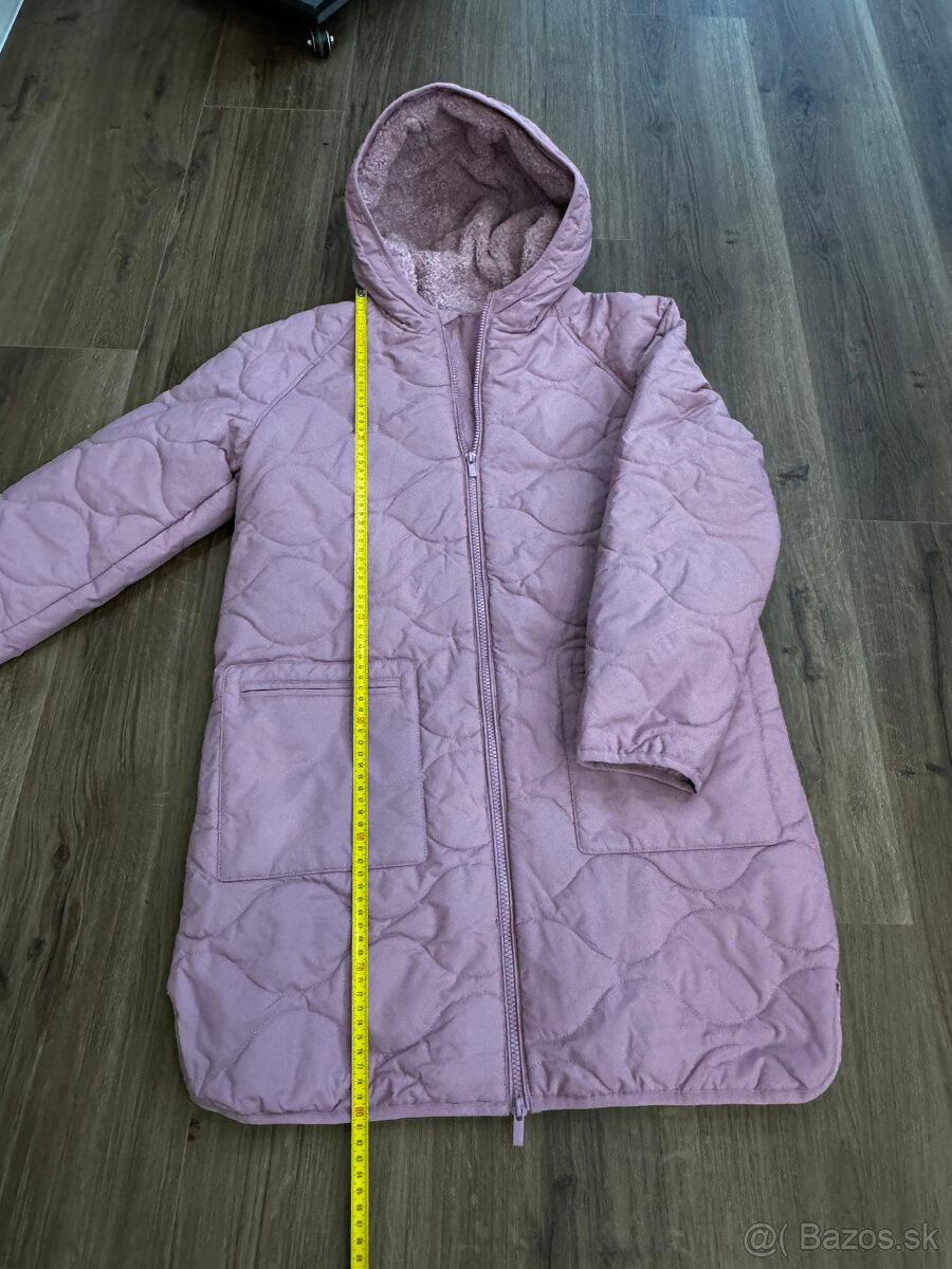 Zimná dlhá dievcenská bunda s kapucou, s dopor.poštou - 2