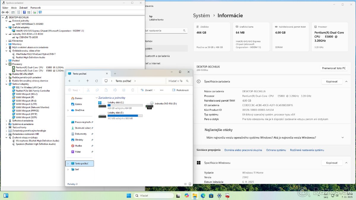Predám pc HP Omni 200-5400cs 2 jadro 4 gb ram atd - 2