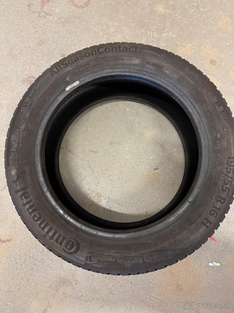 Predám 1ks Continental AllSeasonContact 195/55 R16 celoročné - 2