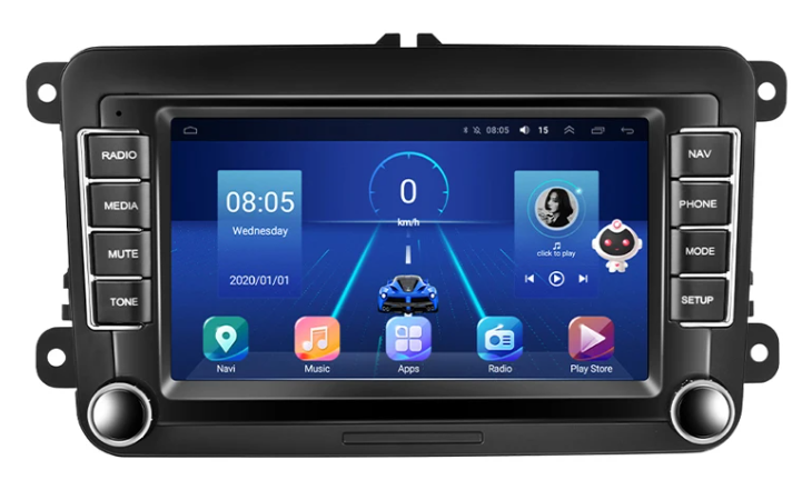 7",2 DIN rádio+CAM,VW,Skoda,Seat,2+64GB,Android,GPS,WiFi,BT - 2