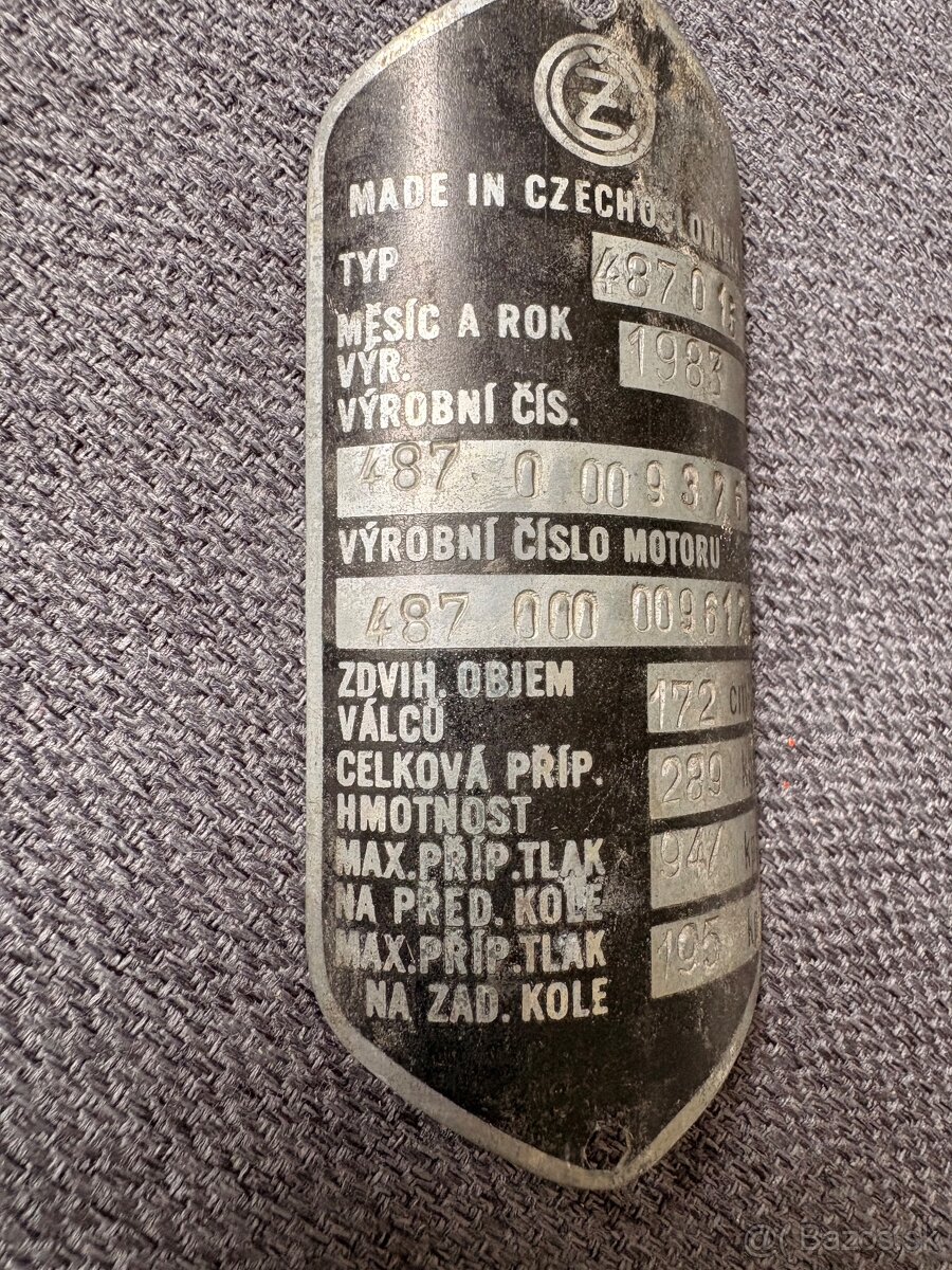 Jawa Čz štítok 2x - 2