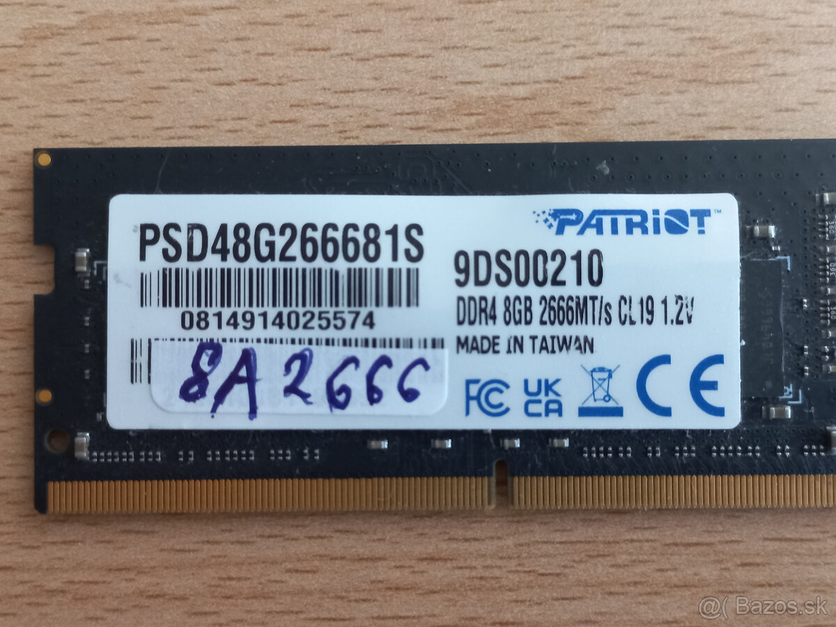 RAM 8GB DDR4 SODIMM MIX PC4-2666 - do notebooku - 2