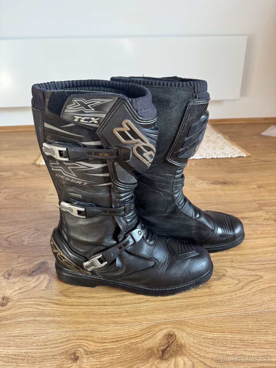 Topánky na motorku goratex TCX X-DESERT GTX čierne veľ. 45 - 2