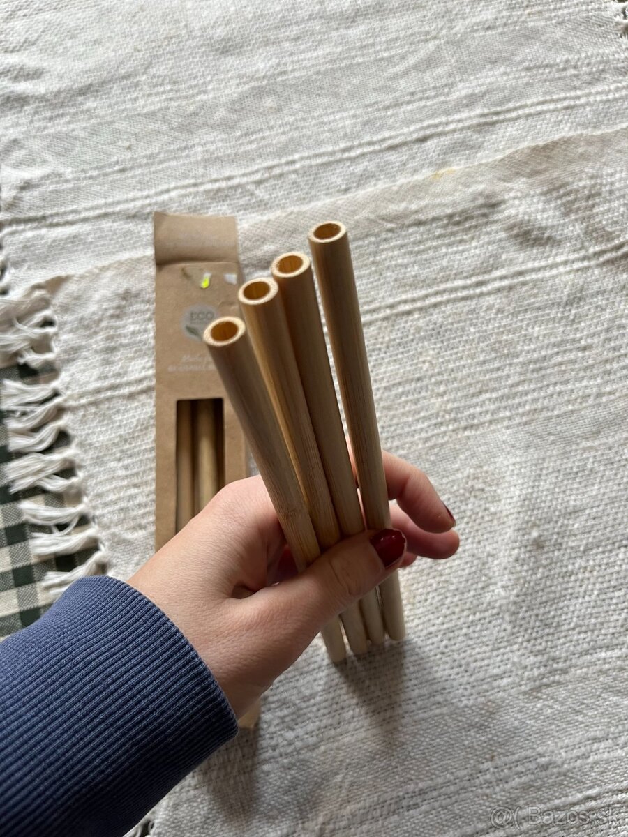 10 ks bambusové slamky - 2