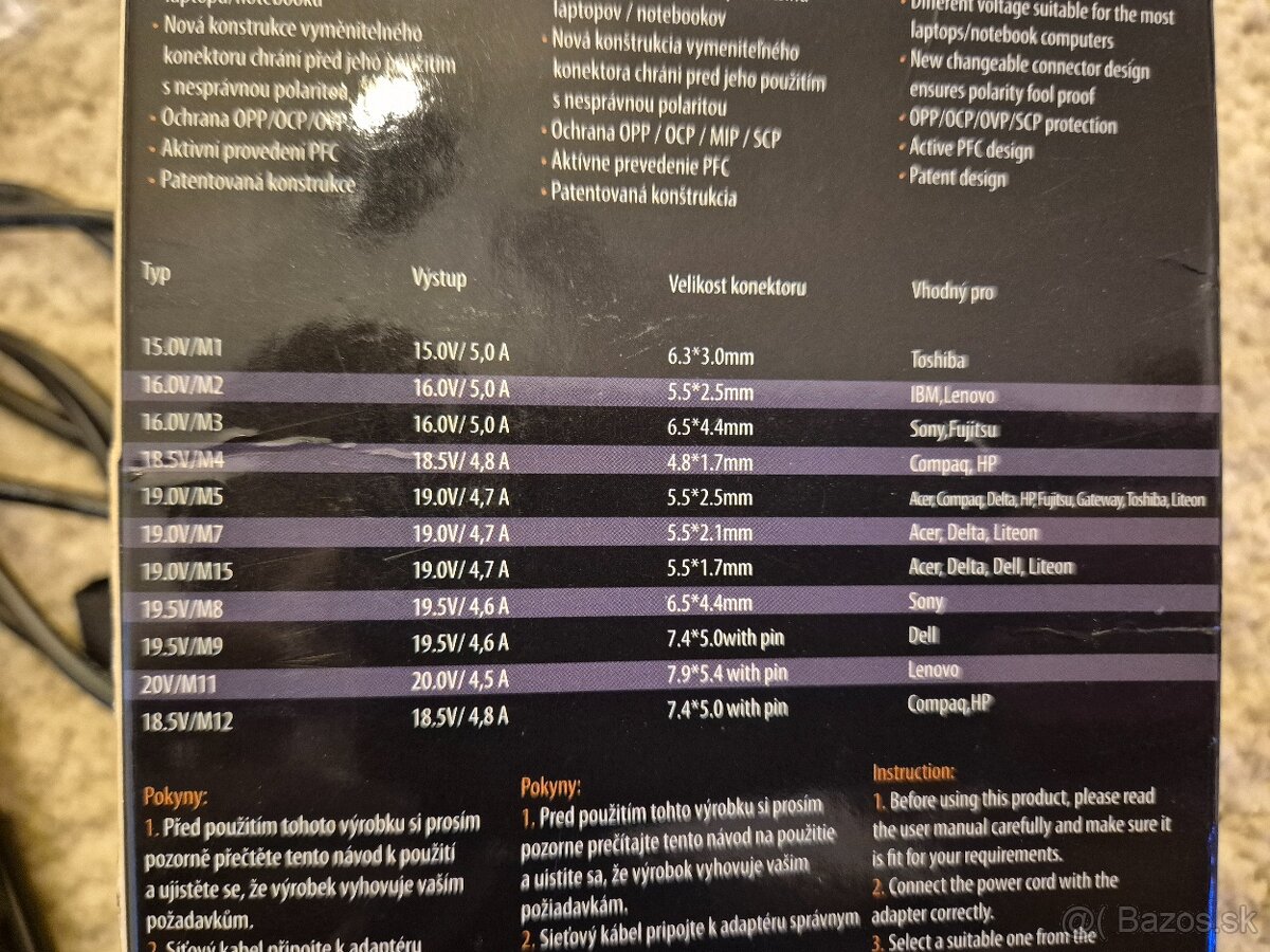 Predám univerzálnu nabíjačku notebookov 90W - 2