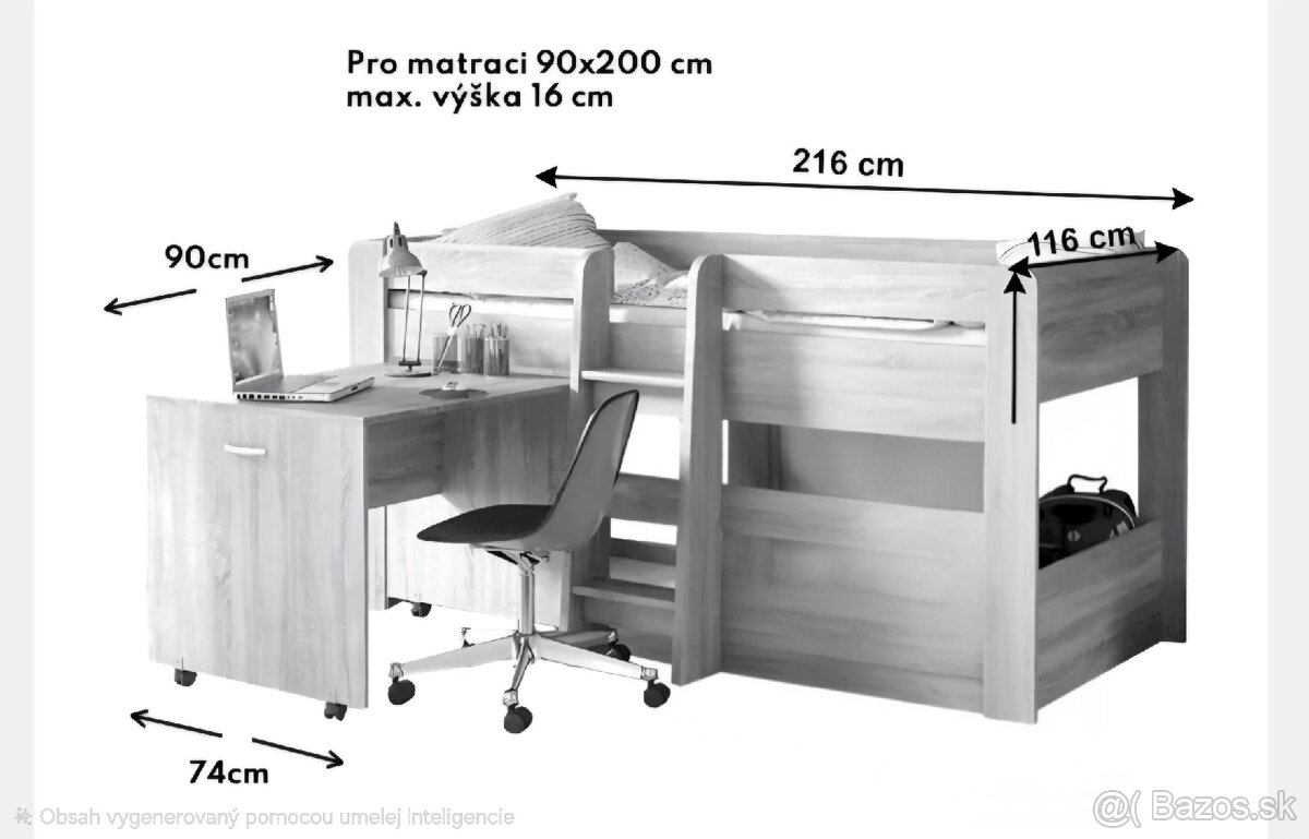 Multifunkčná postel Fanky - 2