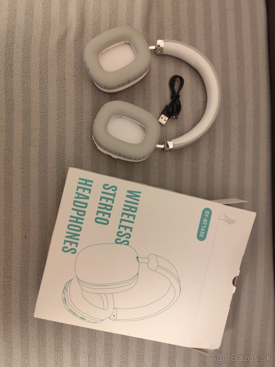 Bluetooth strieborné slúchadlá SY-BT1632 nové - 2