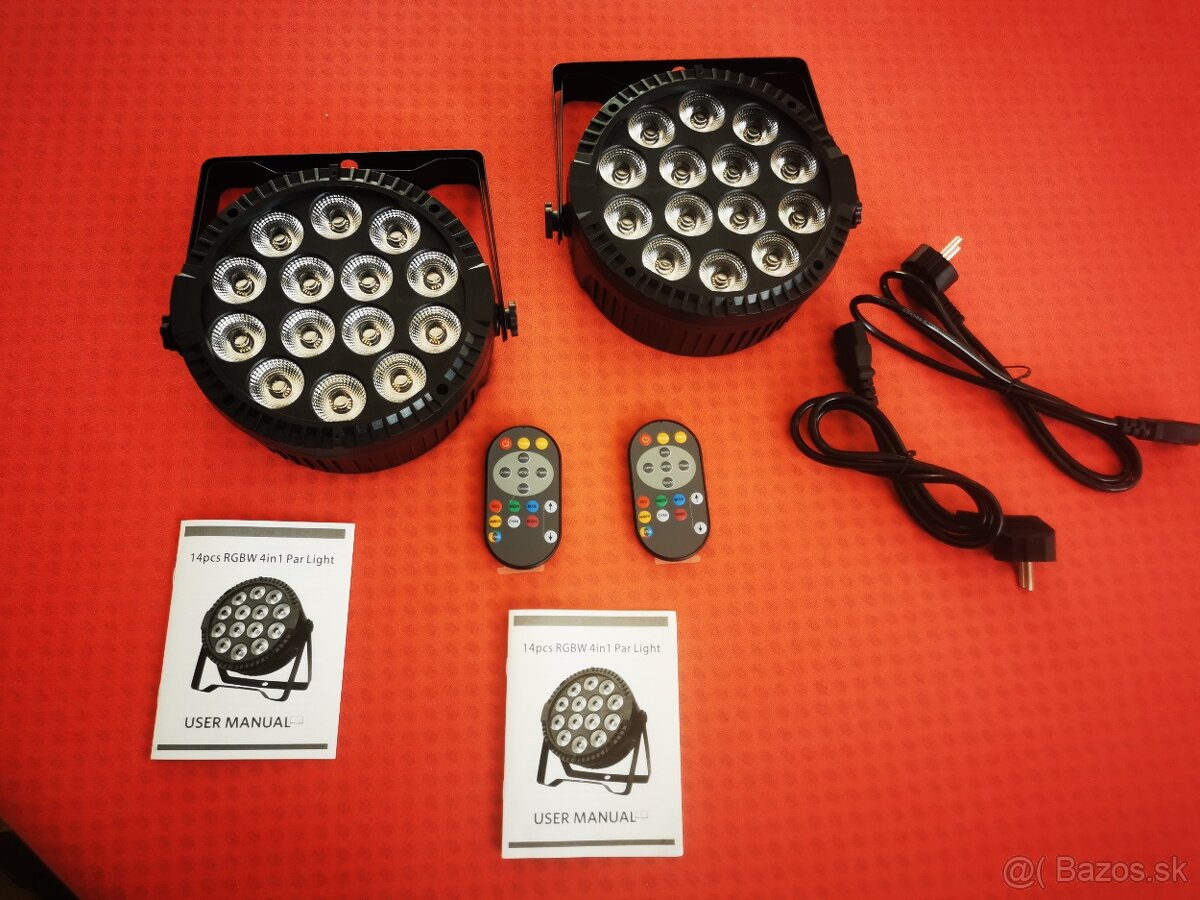 4ks led par reflektory RGBW-140W + Taška - 2