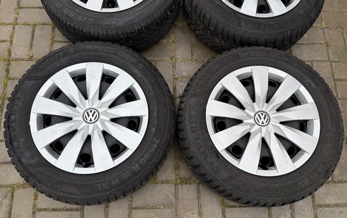 Zimná sada 5x112 r16 VW group 215/60 r16 99H + ORIG PUKLICE - 2