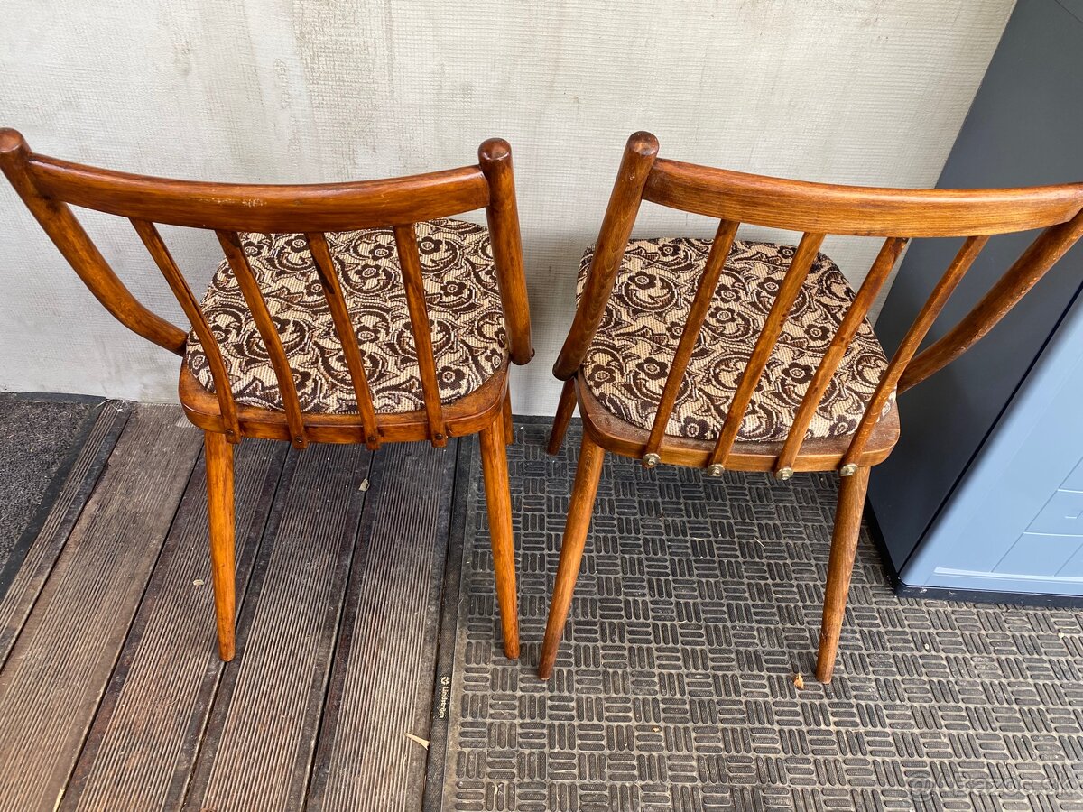 2× drevená retro stolička – spolu 20 € - 2