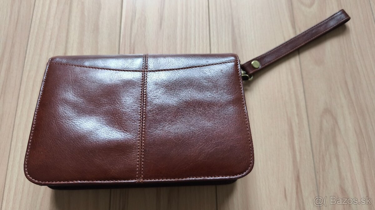 Pánska kožená kabelka hnedá - 2