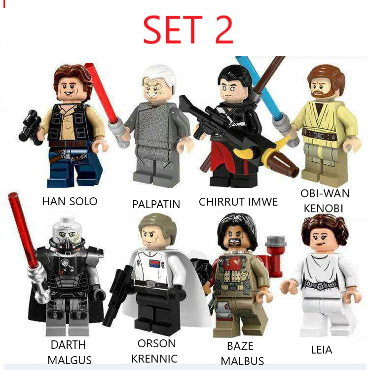 Rôzne figúrky Star Wars 7 (8ks) - typ lego - nové - 2