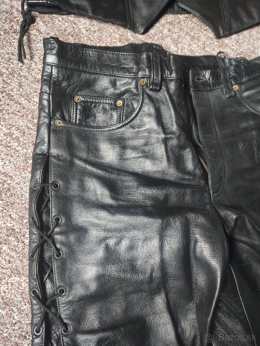 kožene nohavice + vesta - 2