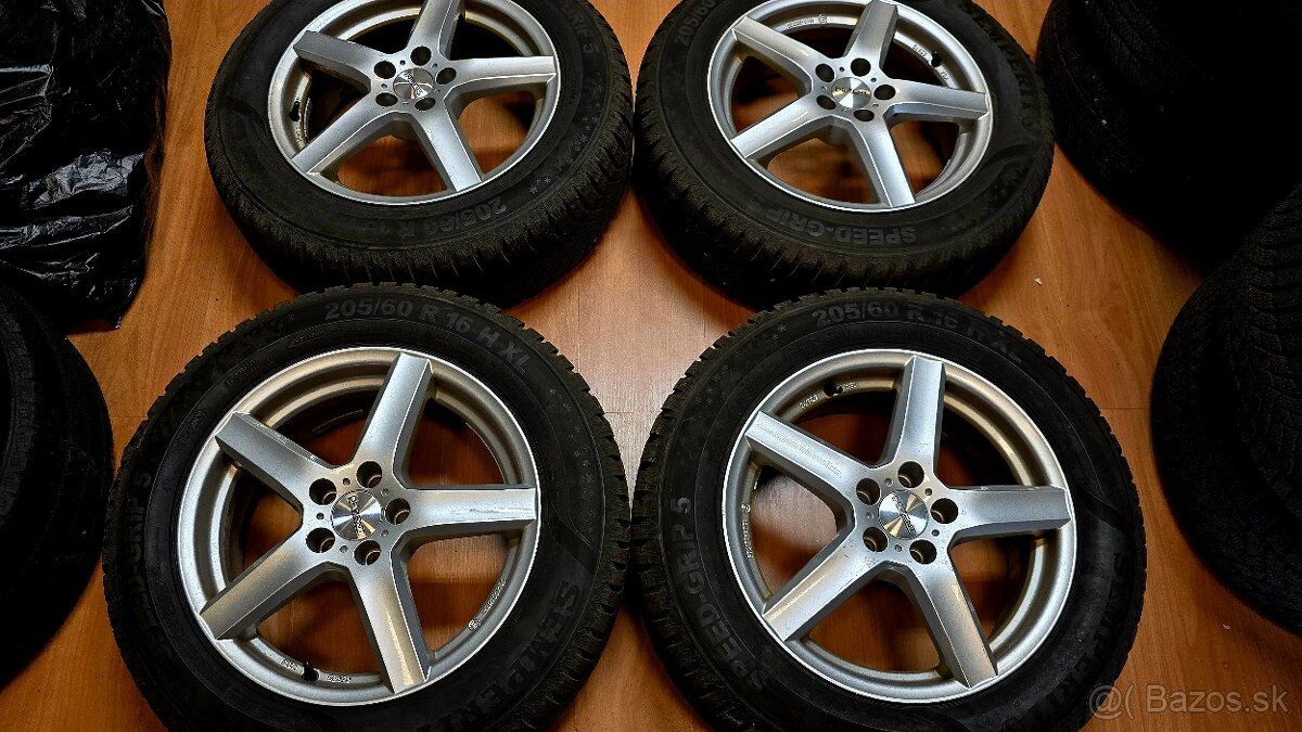 Predam elektrony WV group 5x112 R16 a zimne gumy - 2