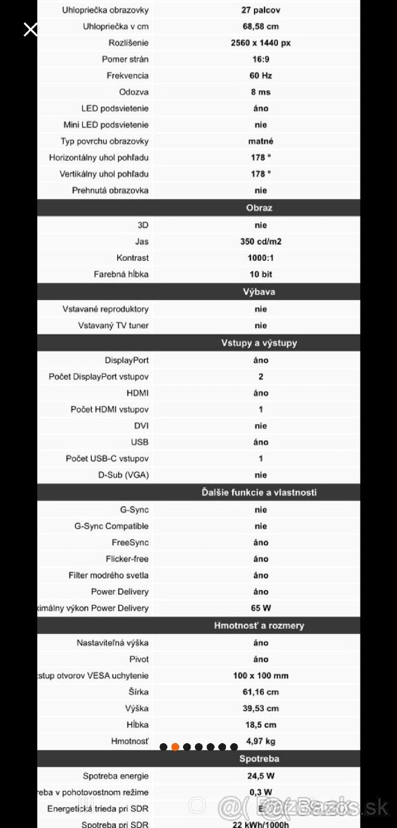 Monitor DELL Professional P2720DC 68,6 cm (27") - 2