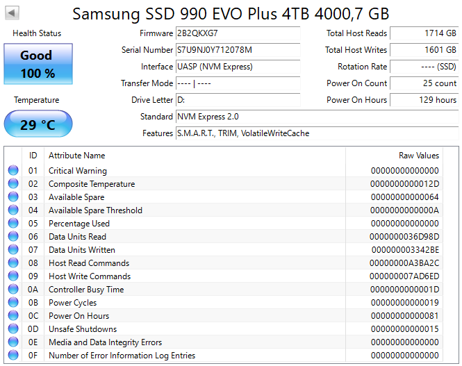 M.2 NVMe Samsung SSD 990 EVO Plus 4TB - 2