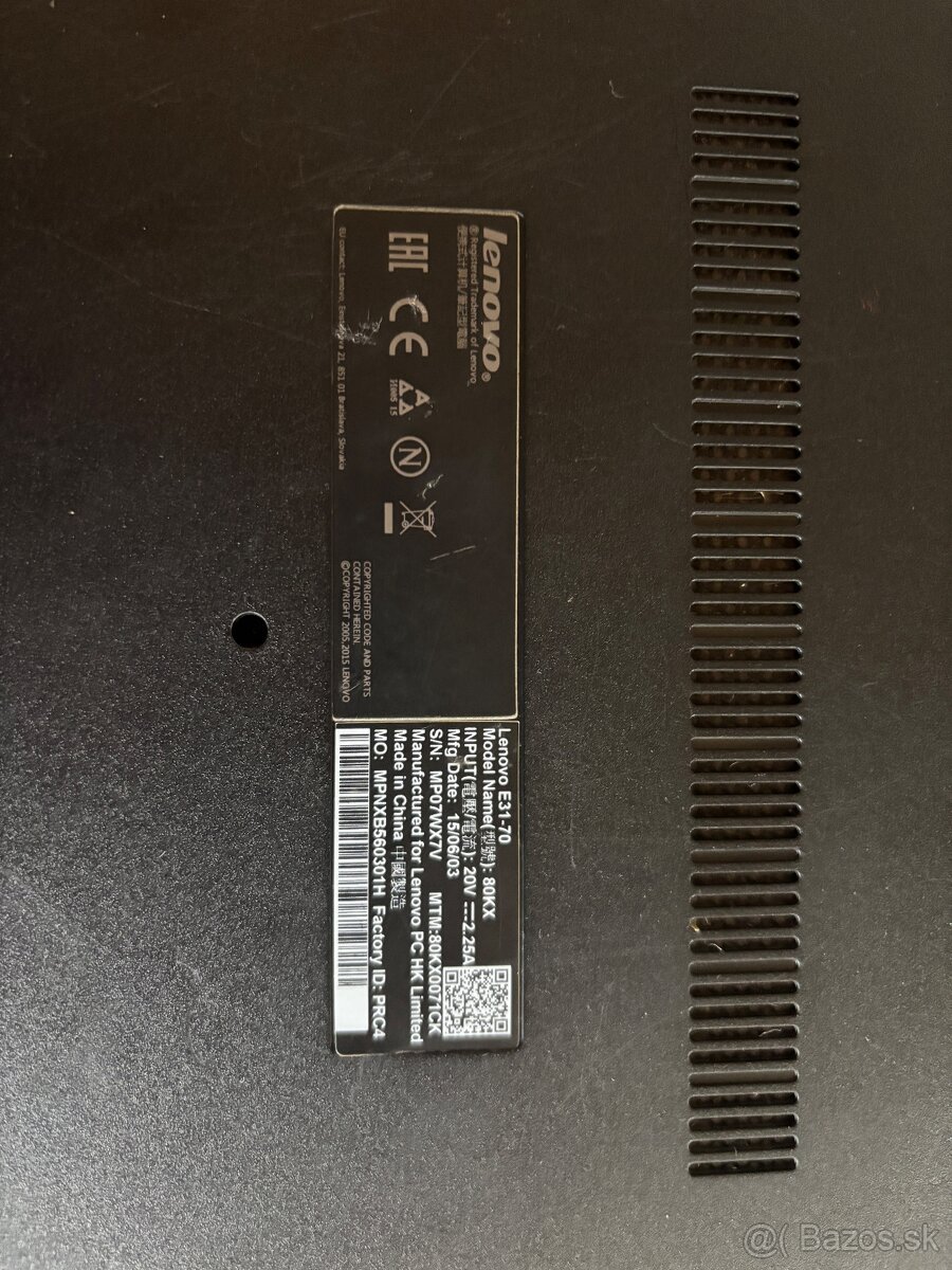 Lenovo E 31-70 s SSD hardiskom - 2