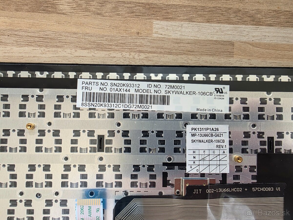 Náhradné diely na Lenovo ThinkPad E570 - klávesnica, palmres - 2