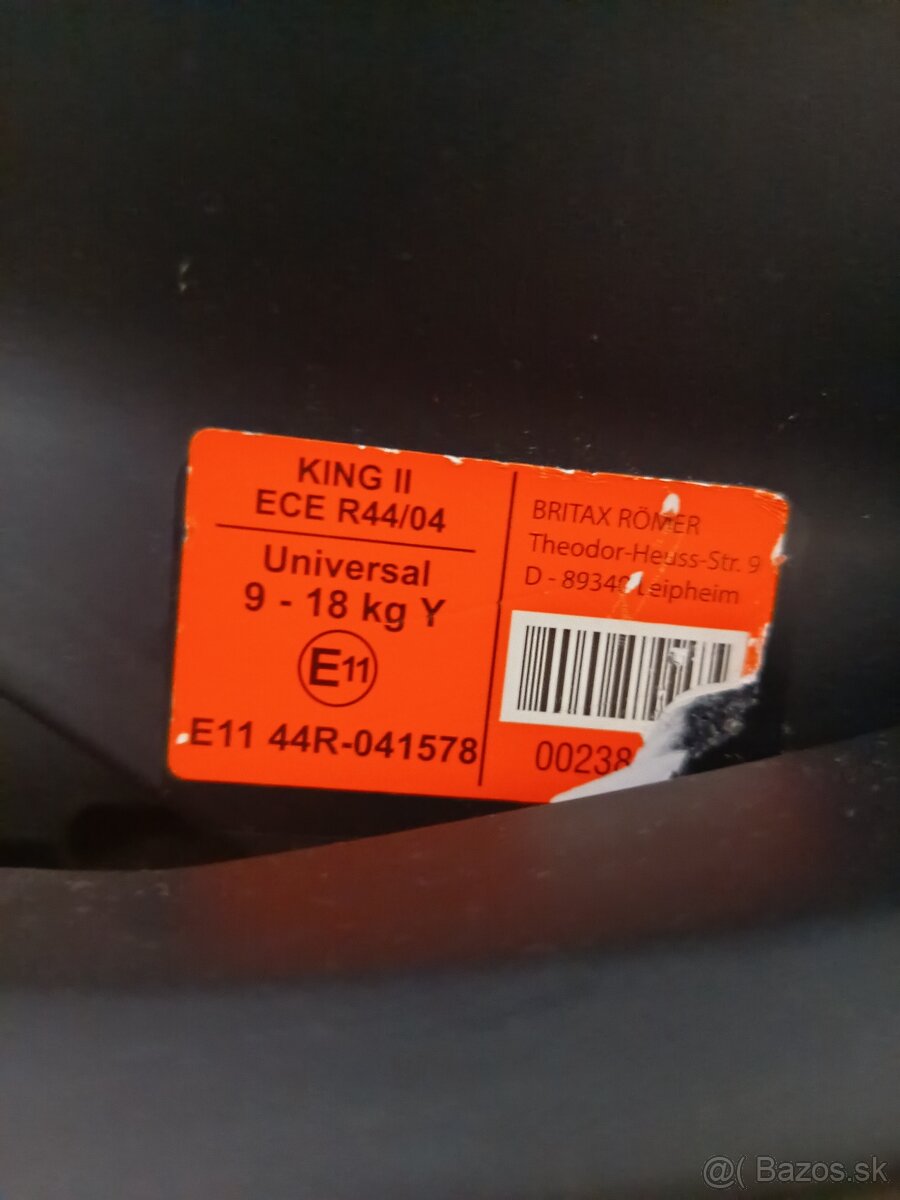Autosedačka Britax-Romer King II - 2