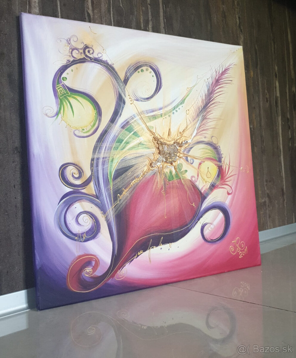 luxusný obraz s krištálom , autor Janka Roselli - 2