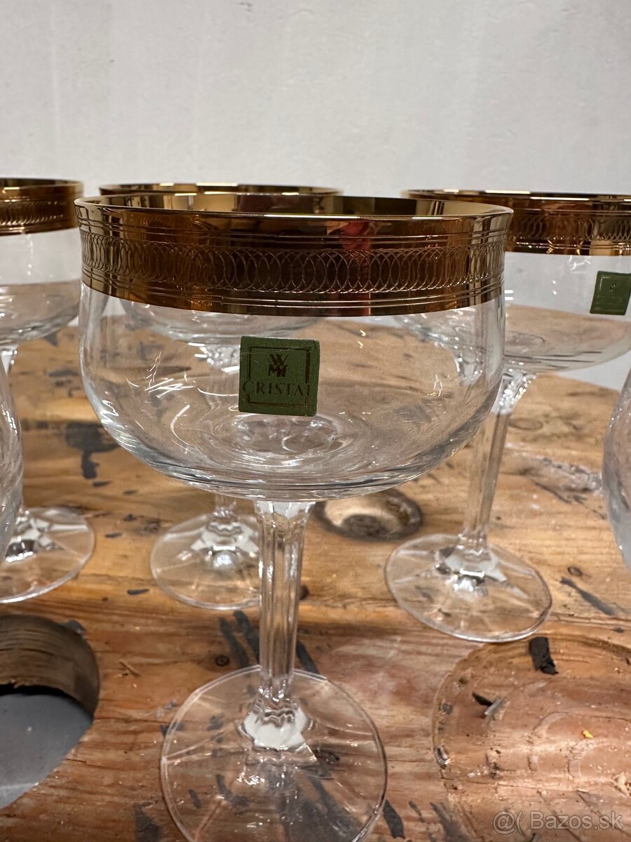 ✨ Vintage sada 6 ks krištáľových pohárov CRISTA - 2
