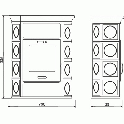 Keramické kachle Weimar - nové - 2