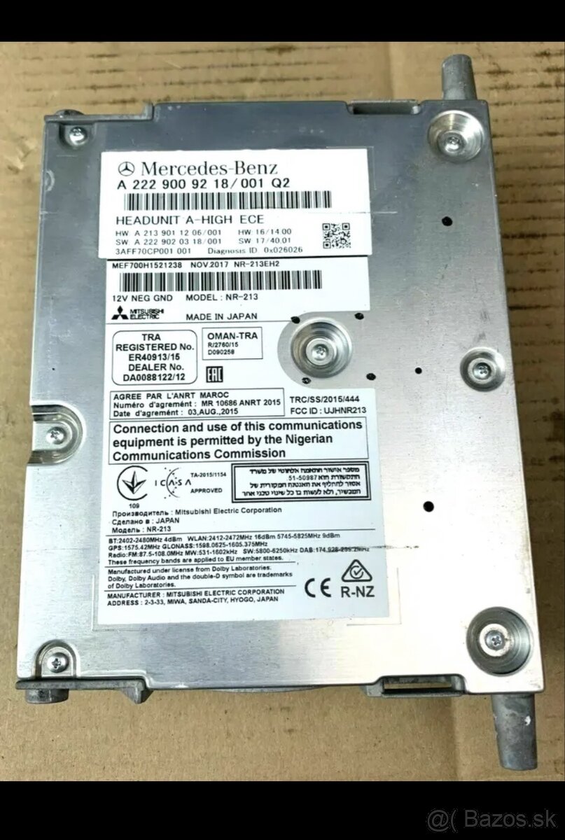 Mercedes Command riadiaca jednotka W213, W217, W222, W238 - 2