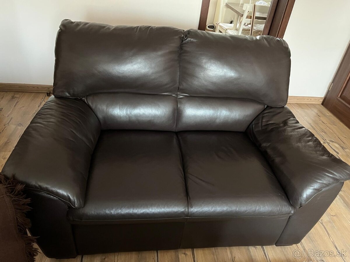 Kožená sedačka 3+2+1hnedá - 2