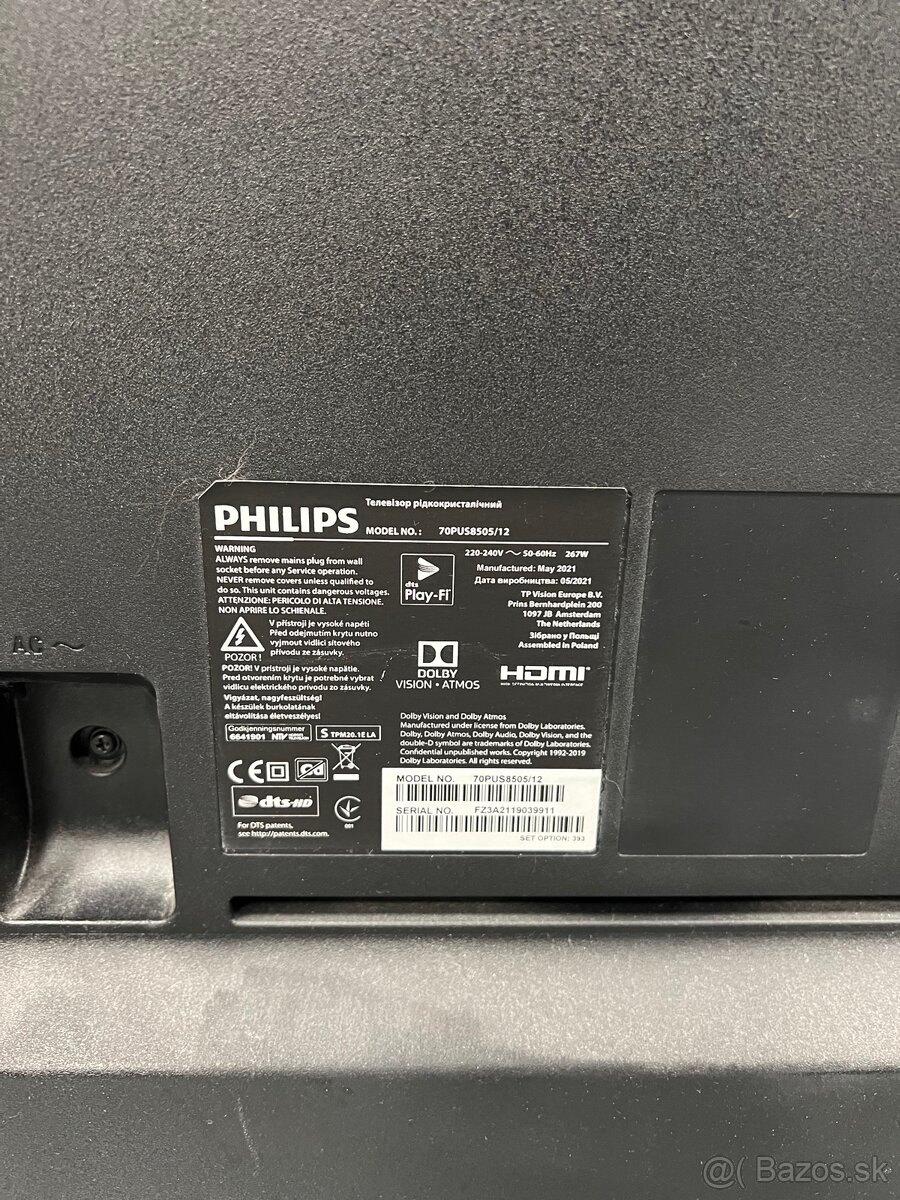 Televizor philips 70PUS8505/12- nefunkcny panel - 2
