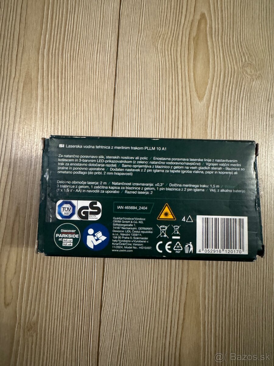 Predám PARKSIDE laserovú vodováhu s meracím pásmom - 2