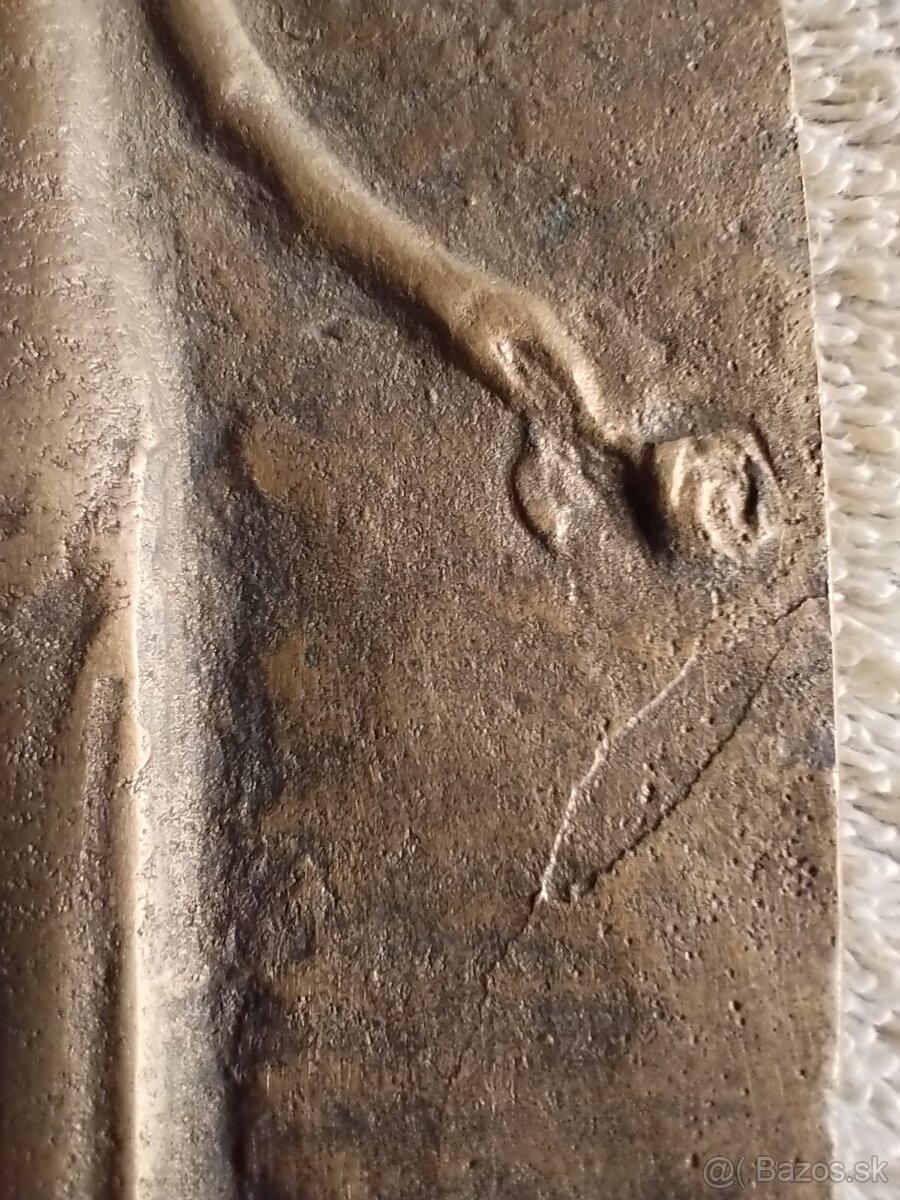 Stará bronzová plaketa SECESIA - 2