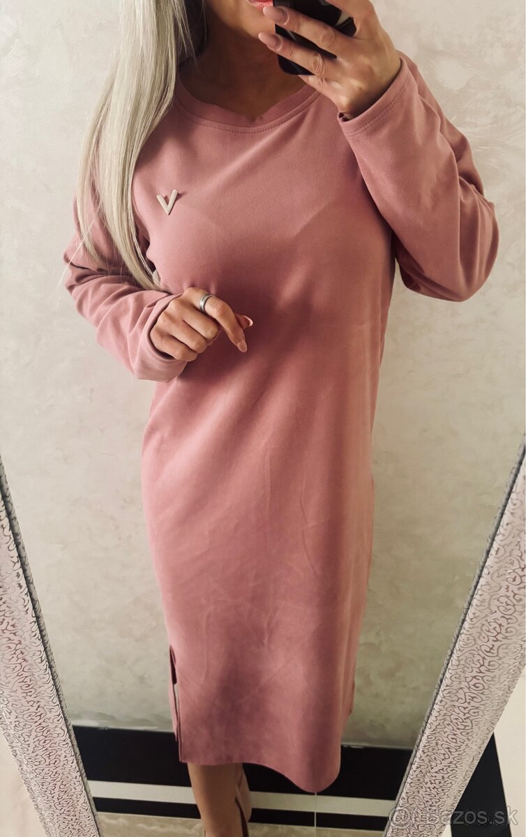 Damske talianske jemnučke maxišaty pinky - 2