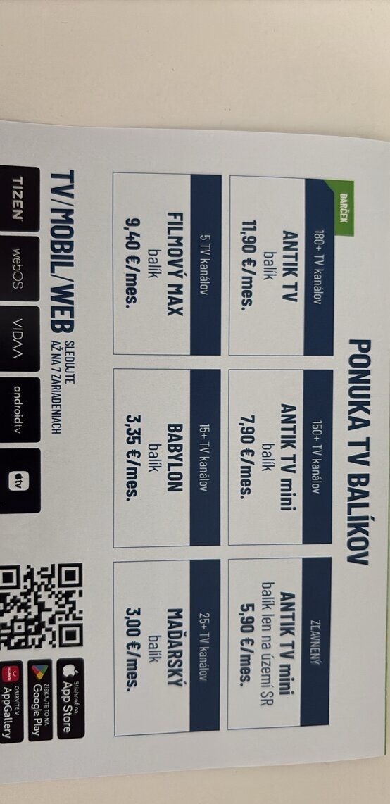 TV cez internet Antik TV 6 mes. voucher - 2