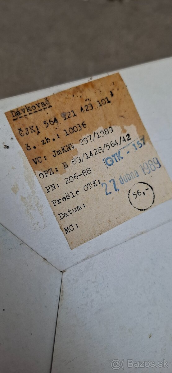 Retro Davkovac na cukriky Rok vyrovy 1989 - 2