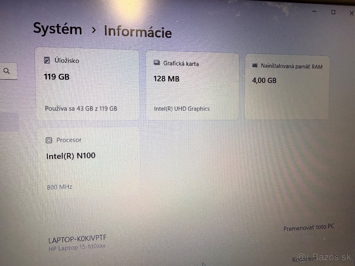 Kancelársky notebook HP - 2